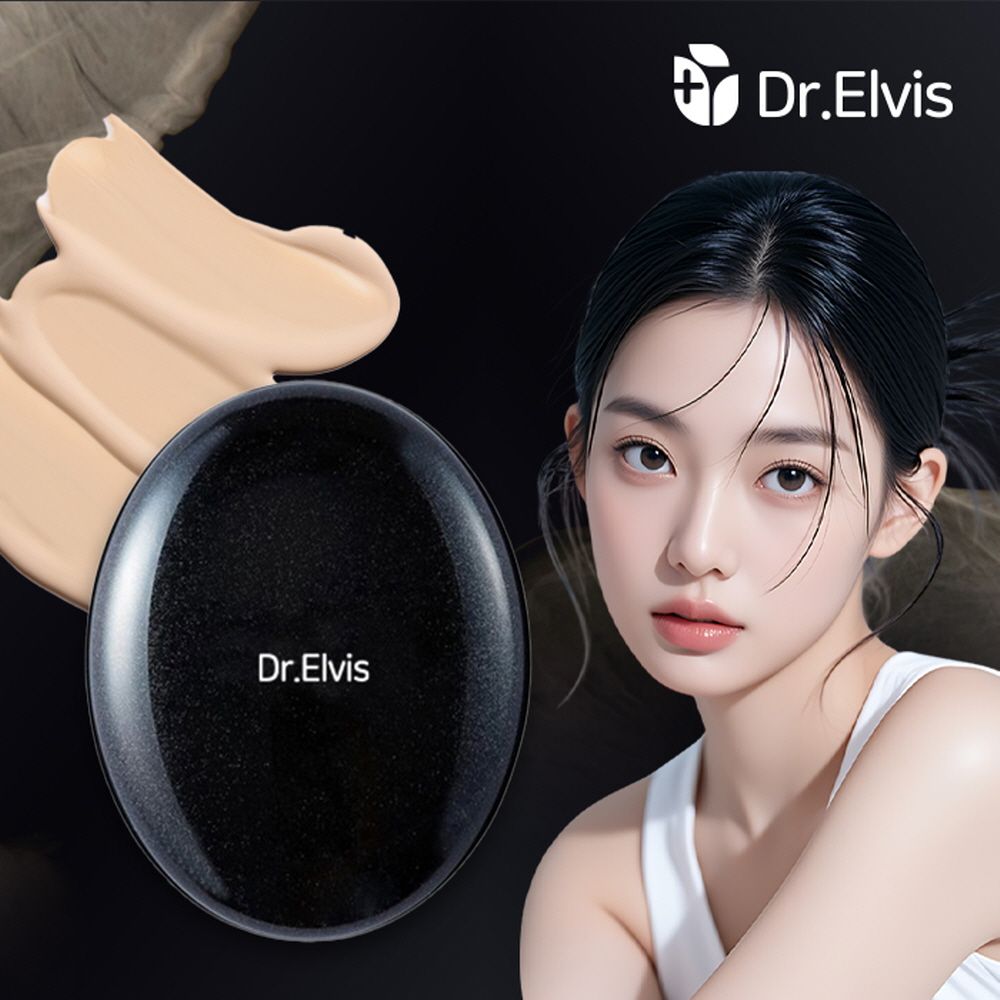 AUSTIN PHARM Dr.Elvis Caviar Strong Cover Cushion — Whitening & Wrinkle Improvement Dual-Functional, with Caviar, Pea Protein & Seaweed Extracts for Radiant, Elastic Skin _ Made in KOREA